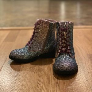 NWT Sam Edelman Polly Sophia Glitter Booties Sz 12
